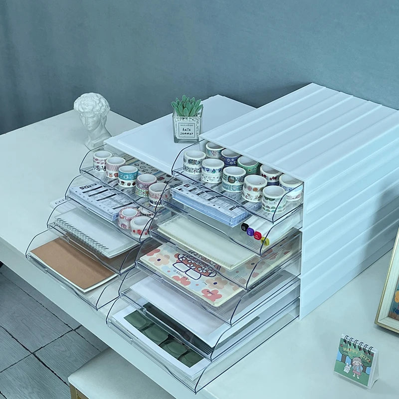 Assembled Office Storage Organizer Bin Box A4 Storage Drawers Desktop Organizer Document Office Storage