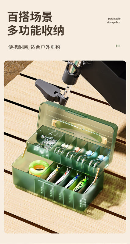 Desktop Data Cable Dust-Proof Compartment Storage Artifact Mobile Phone Charger Charging Cable Headphone Cable Organizer Compartment Box