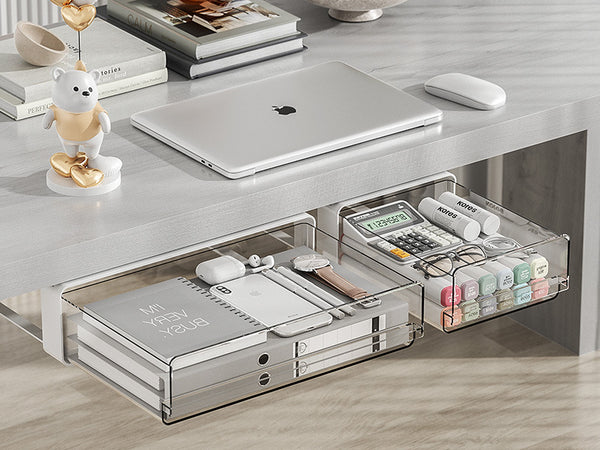 Carefully Selected Under-Desk Drawer-Style Storage Boxes, Dormitory Stationery Storage Boxes, Office Desk Hidden Storage Boxes, Makeup Storage Boxes
