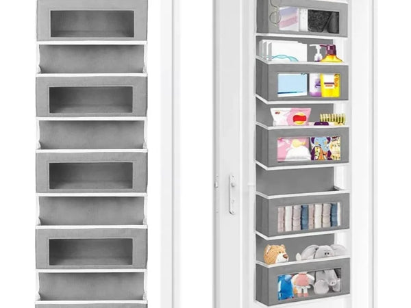 5-Shelf Hanging Storage Organizer - Behind Door, Anti-Tilt, 5 Large Capacity Pockets, Suitable for Bedroom, Bathroom