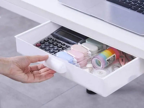 Invisible Security Drawer Horizontal Large Size Stationery Box under Table Storage Cabinet Compact Desktop Organizer