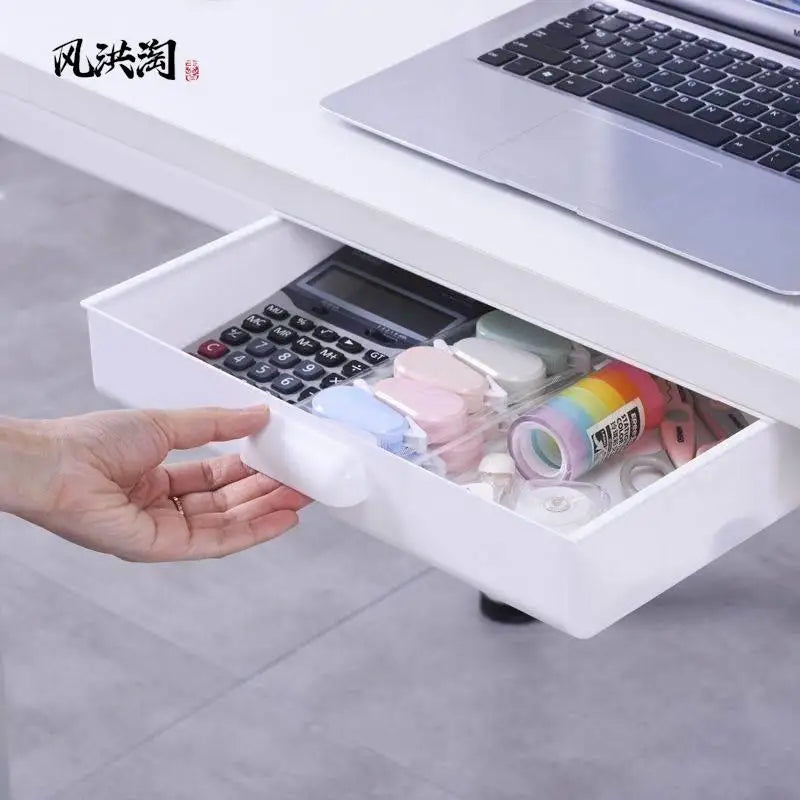 Invisible Security Drawer Horizontal Large Size Stationery Box under Table Storage Cabinet Compact Desktop Organizer