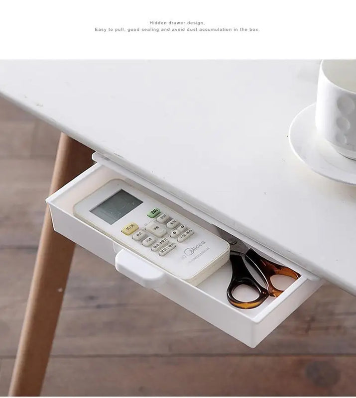 Invisible Security Drawer Horizontal Large Size Stationery Box under Table Storage Cabinet Compact Desktop Organizer