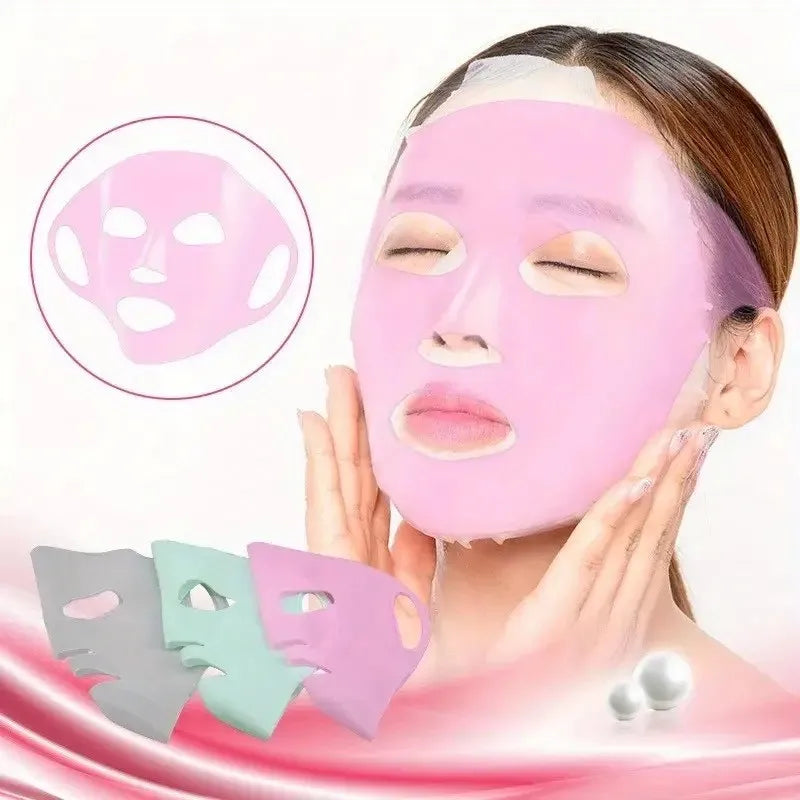 Reusable 3D Facial Silicone Mask Cover - Ear-Mounted Design for Deeper Moisturizing & Anti-Aging Care, Perfect Christmas Skincar