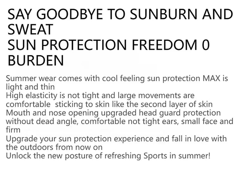 Full Face Sunscreen Facial Mask In Summer Light Breathable Ice Silk Face Protection Gini Ear Mounted Cycling Sports Facial Mask