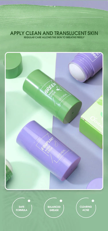 Solid facial mask Stick Green Tea Honey Peach Cleaning Pore Moisturizing Long Charcoal Eggplant Mud Film