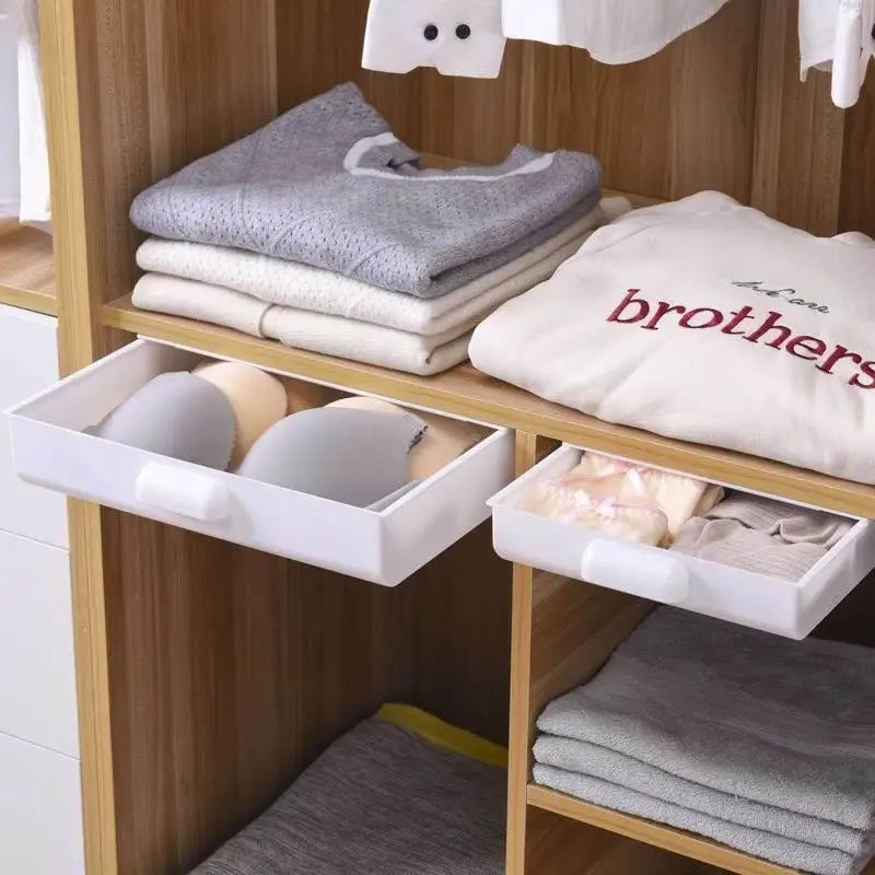 Invisible Security Drawer Horizontal Large Size Stationery Box under Table Storage Cabinet Compact Desktop Organizer