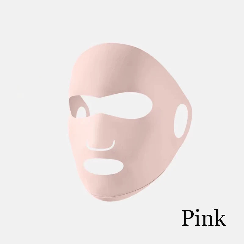 Full Face Sunscreen Facial Mask In Summer Light Breathable Ice Silk Face Protection Gini Ear Mounted Cycling Sports Facial Mask