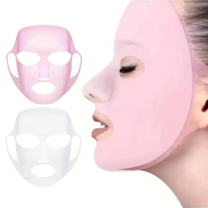 Reusable 3D Facial Silicone Mask Cover - Ear-Mounted Design for Deeper Moisturizing & Anti-Aging Care, Perfect Christmas Skincar