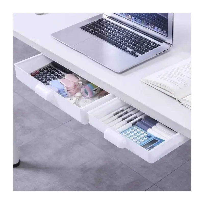 Invisible Security Drawer Horizontal Large Size Stationery Box under Table Storage Cabinet Compact Desktop Organizer