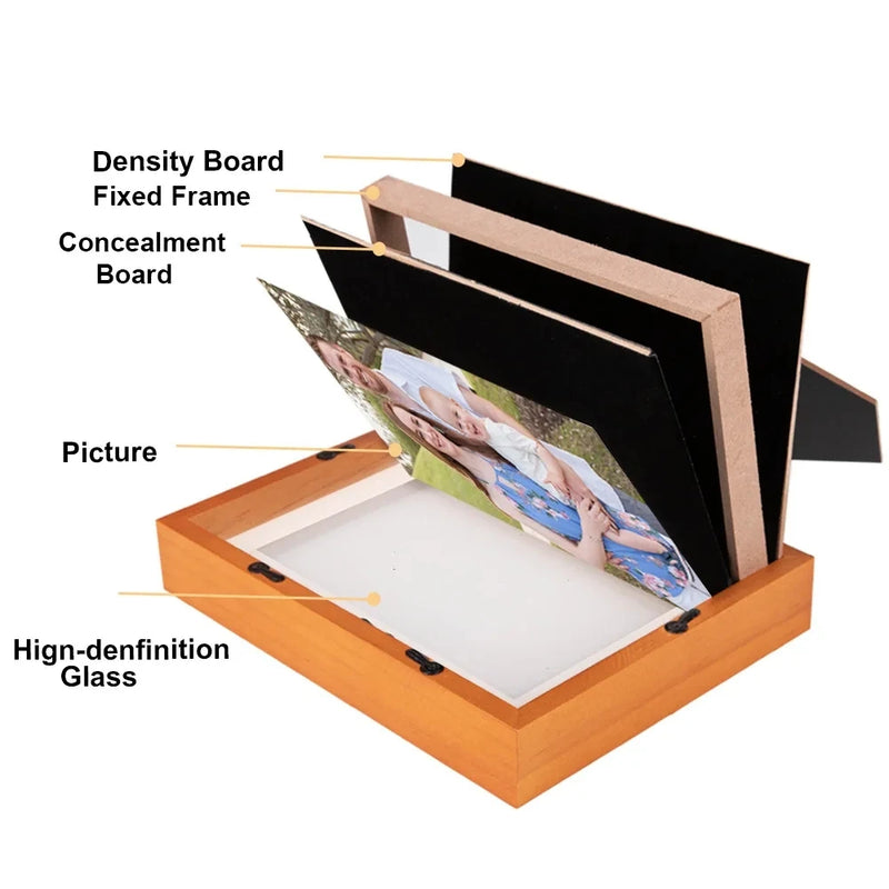 Hidden Photo Frame Storage With Secret Compartment Storage Box Sight Secret Hide Cash Jewelry Key For Home Office Money Safe Box